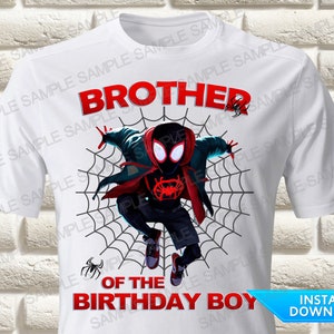 Spider Verse Brother of the Birthday Boy Iron On Transfer SpiderMan Iron On Transfer Spider Verse Birthday Shirt Iron On Transfer