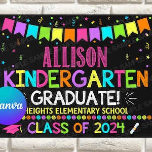 Kindergarten Graduation, Kindergarten Graduate, Last Day of Kindergarten Sign, Kindergarten Grad, Graduation Sign Printable File