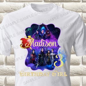 Descendants Iron On Transfer, Descendants Birthday Girl Iron On Transfer, Descendants Birthday Shirt Iron On Transfer, Only PNG