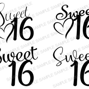 Süße 16 SVG-Datei, süße sechzehn SVG, Geburtstagskind SVG, süße 16 Clipart, 16. Geburtstag Svg, süße 16 geschnittene Dateien, süße 16 Cricut