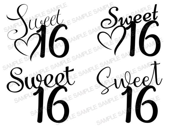 sweet 16 birthday clipart