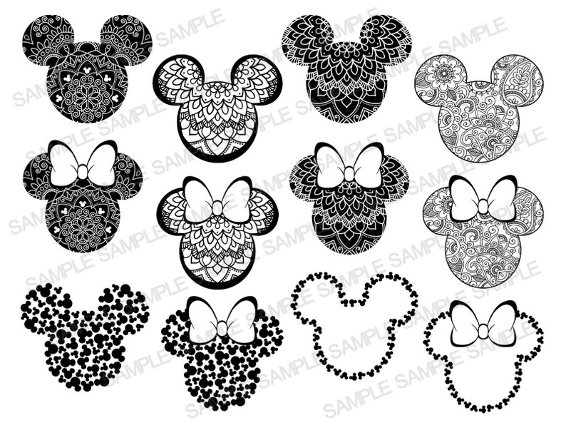 Download Mickey Mouse SVG Mandala Mickey SVG Mandala Minnie Mouse ...