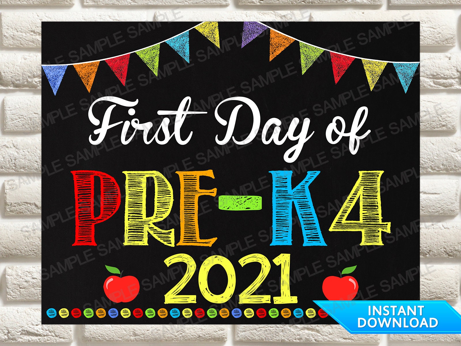 First Day of PreK 4 Sign First Day of PreK 4 Chalkboard Etsy
