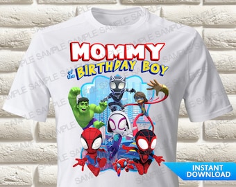 スパイダーマン バースデーボーイのママ アイロン転写 スパイダーマン アイロン転写 スパイダーと彼の素晴らしい友達 アイロン転写