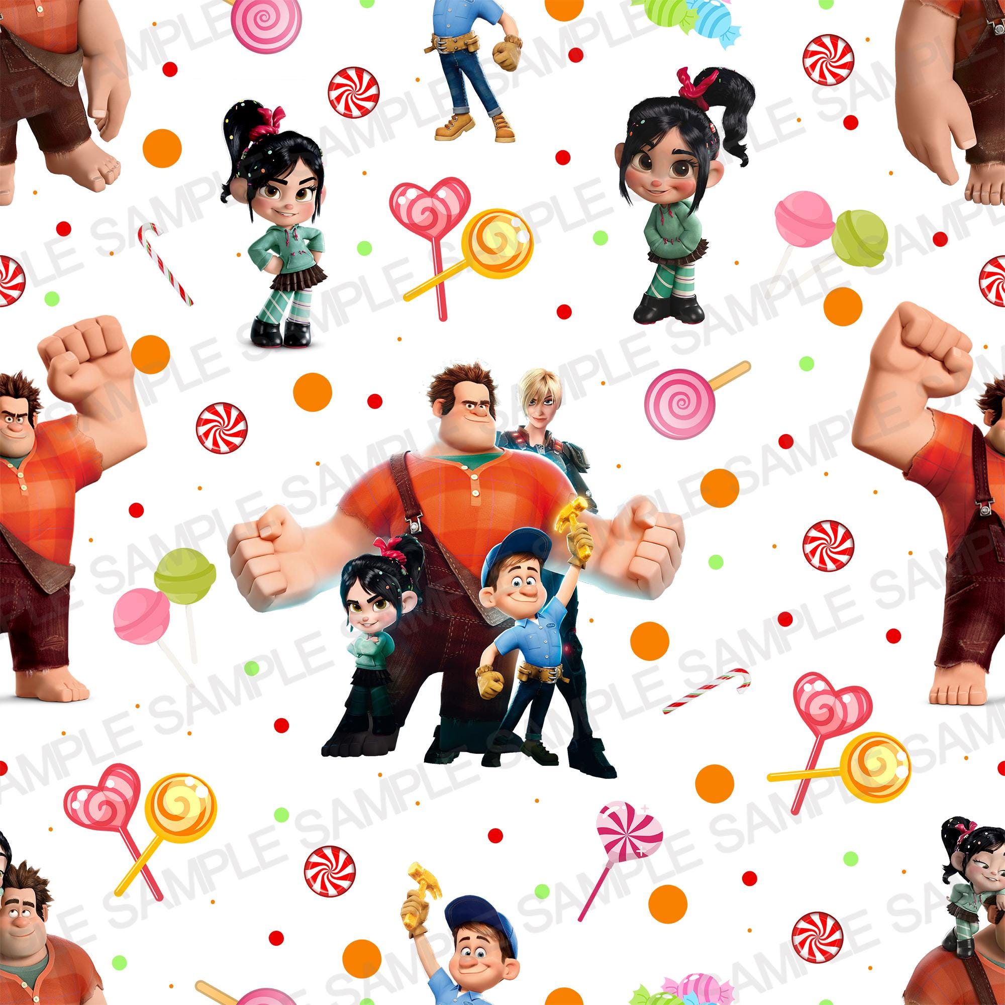 Wreck It Ralph Seamless Pattern Wreck It Ralph Pattern Vanellope ...