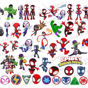 Spidey and his amazing friends PNG, Spiderman PNG, Spider Verse PNG, Spiderman Clipart, Spider Verse Clipart, Spiderman Silhouette
