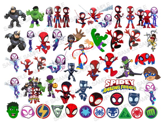 Spidey and his amazing friends PNG, Spiderman PNG, Spider Verse PNG, Spiderman Clipart, Spider Verse Clipart, Spiderman Silhouette