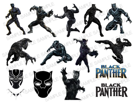 Black Panther PNG Black Panther Iron on Transfer Black - Etsy