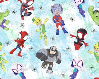 Padrão sem costura do Homem-Aranha e seus incríveis amigos, Padrão do Homem-Aranha e seus amigos, Padrão digital do Homem-Aranha, Padrão de fundo do Homem-Aranha