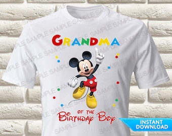 Mickey Mouse Grandma of the Birthday Boy Iron On Transfer, Mickey Mouse Iron On Transfer, Mickey Mouse Birthday Shirt Iron On Transfer