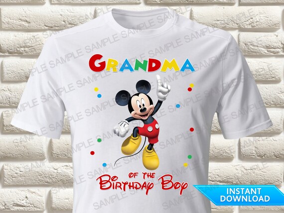 Mickey Mouse Grandma of the Birthday Boy Iron On Transfer, Mickey Mouse  Iron On Transfer, Mickey Mouse Birthday Shirt Iron On Transfer