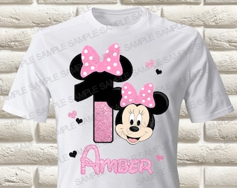 Minnie Mouse Iron On Transfer, Minnie Mouse Birthday Girl Iron On Transfer, Minnie Mouse Birthday Shirt Iron On Transfer, Only PNG