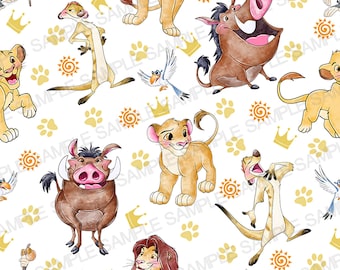 Patrón sin costuras del Rey León Patrón del Rey León Patrón digital del Rey León Patrón de fondo del Rey León