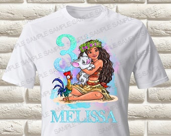 Moana Iron On Transfer, Princess Moana Birthday Girl Iron On Transfer, Princess Moana Birthday Shirt Iron On Transfer, Moana Shirt, Only PNG
