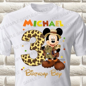 Safari Mickey Mouse Iron On Transfer, Safari Mickey Mouse Birthday Boy Iron On Transfer, Safari Mickey Mouse Birthday Shirt Iron On Transfer