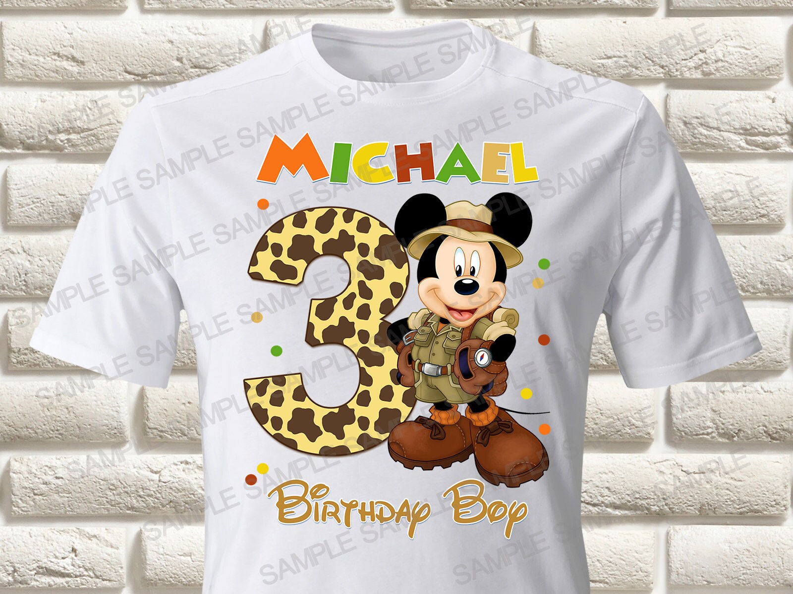 Safari Mickey Mouse Iron on Transfer 