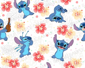 Stitch Seamless Pattern Stitch Summer Seamless Pattern Stitch Luau Digital Pattern Stitch Background Pattern