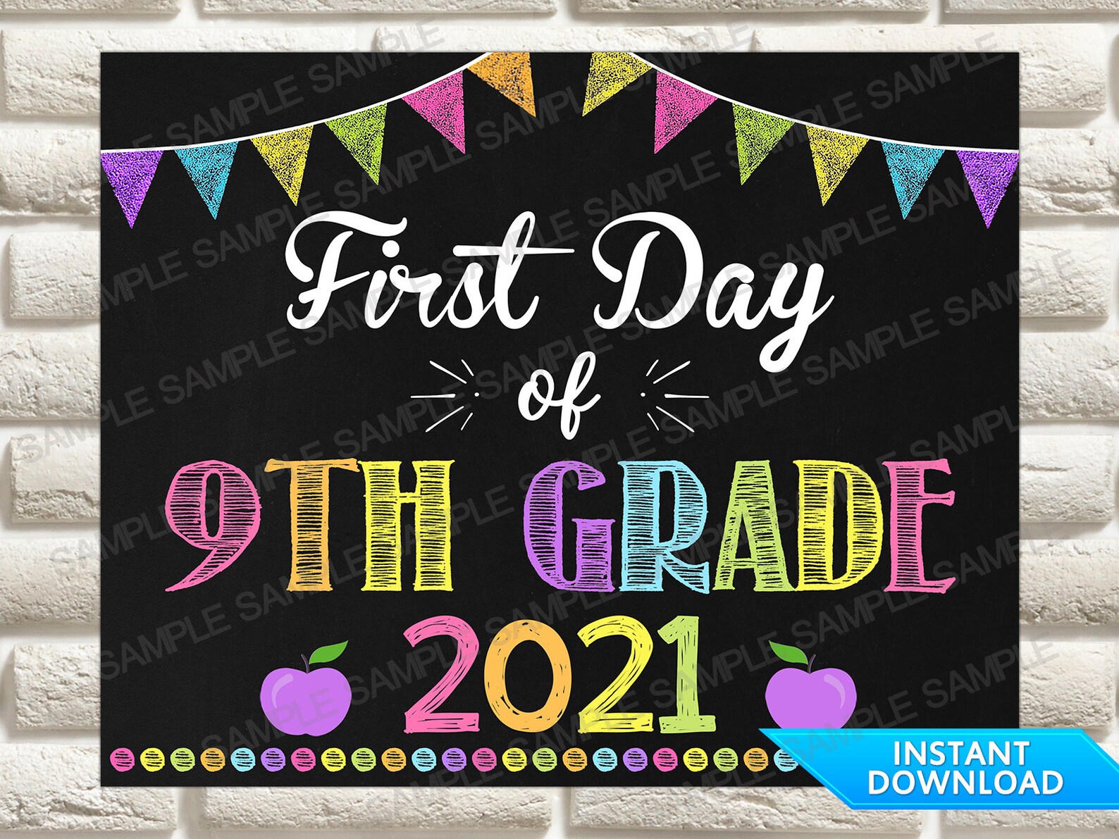 First Day of 9th Grade Sign First Day of Preschool Sign 1st | Etsy