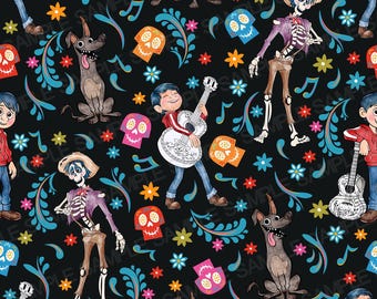 Patrón sin costuras de Coco Patrón de Coco Patrón digital de Fiesta Patrón digital de Coco Patrón de fondo de acuarela de Coco