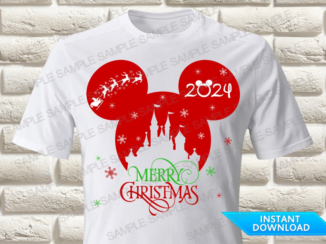 Mickey Christmas Iron on Transfer 2024 Christmas Shirts Etsy