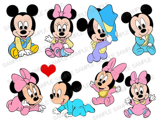 Baby Mickey Mouse Svg Baby Minnie Mouse Svg First Birthday Etsy Ireland
