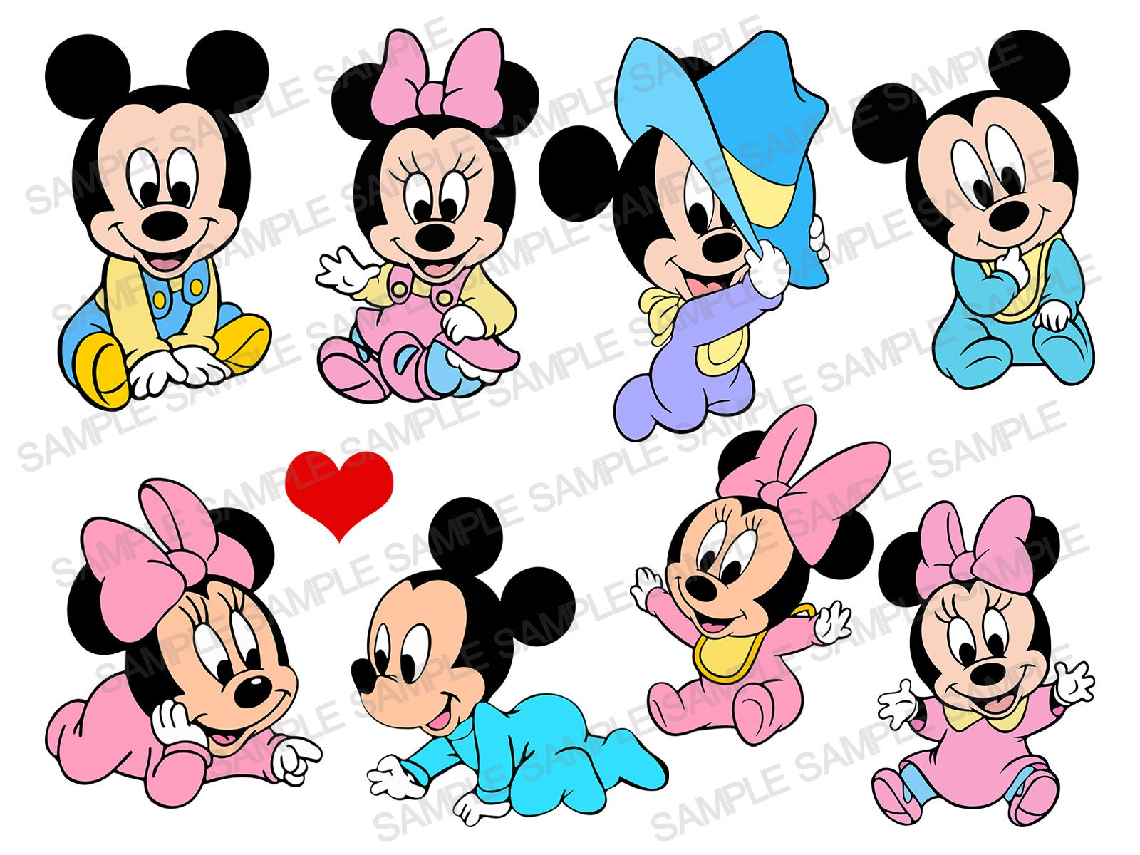 Baby Mickey Mouse Svg Baby Minnie Mouse Svg First Birthday Etsy