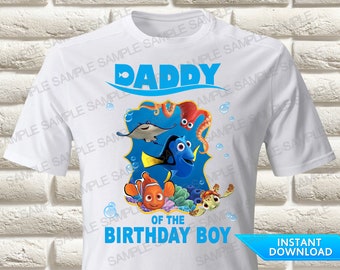 Finding Dory Daddy of the Birthday Boy Iron On Transfer, Finding Dory Iron On Transfer, Finding Dory Birthday Shirt Iron On Transfer