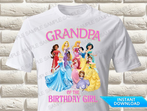 Princess Grandpa of the Birthday Girl Iron on Transfer, Princess
