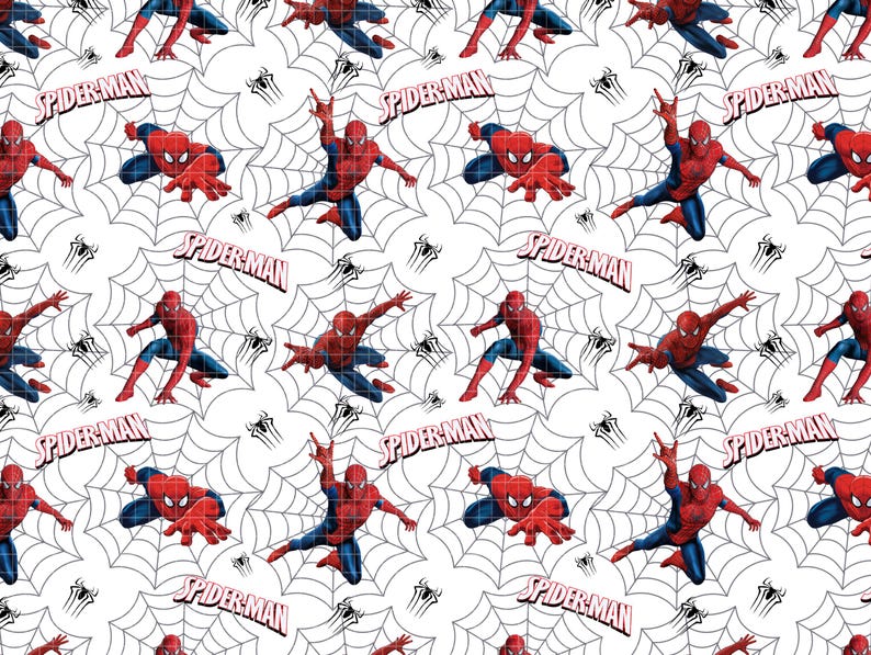 Spiderman Seamless Pattern, Superhero Digital Paper, White Comic Web ...