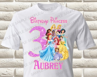 Princess Iron On Transfer,  Princess Birthday Girl Iron On Transfer,  Princess Birthday Shirt Iron On Transfer Only digital PNG