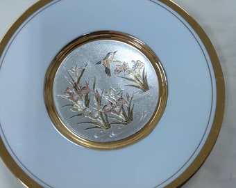 Chokin Peacock Plate Etsy