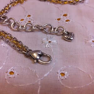 BRIGHTON Two Tone "Triple Garden" Multi Strand Asymmetrical Necklace. Maker's charm attached. bild 6