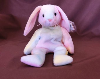 TY Beanie Baby "Hippie" the Pastel Tie-dyed Bunny Rabbit. New, never played with. Stored smoke free. All tags in place. Vintage dated 1999.