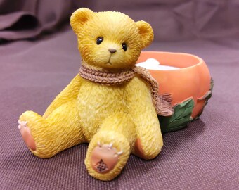 CHERISHED TEDDIES - Autumn Tealight Candleholder from Avon that's NEW, never used and comes in the Original Packaging. Vintage dated 1998.
