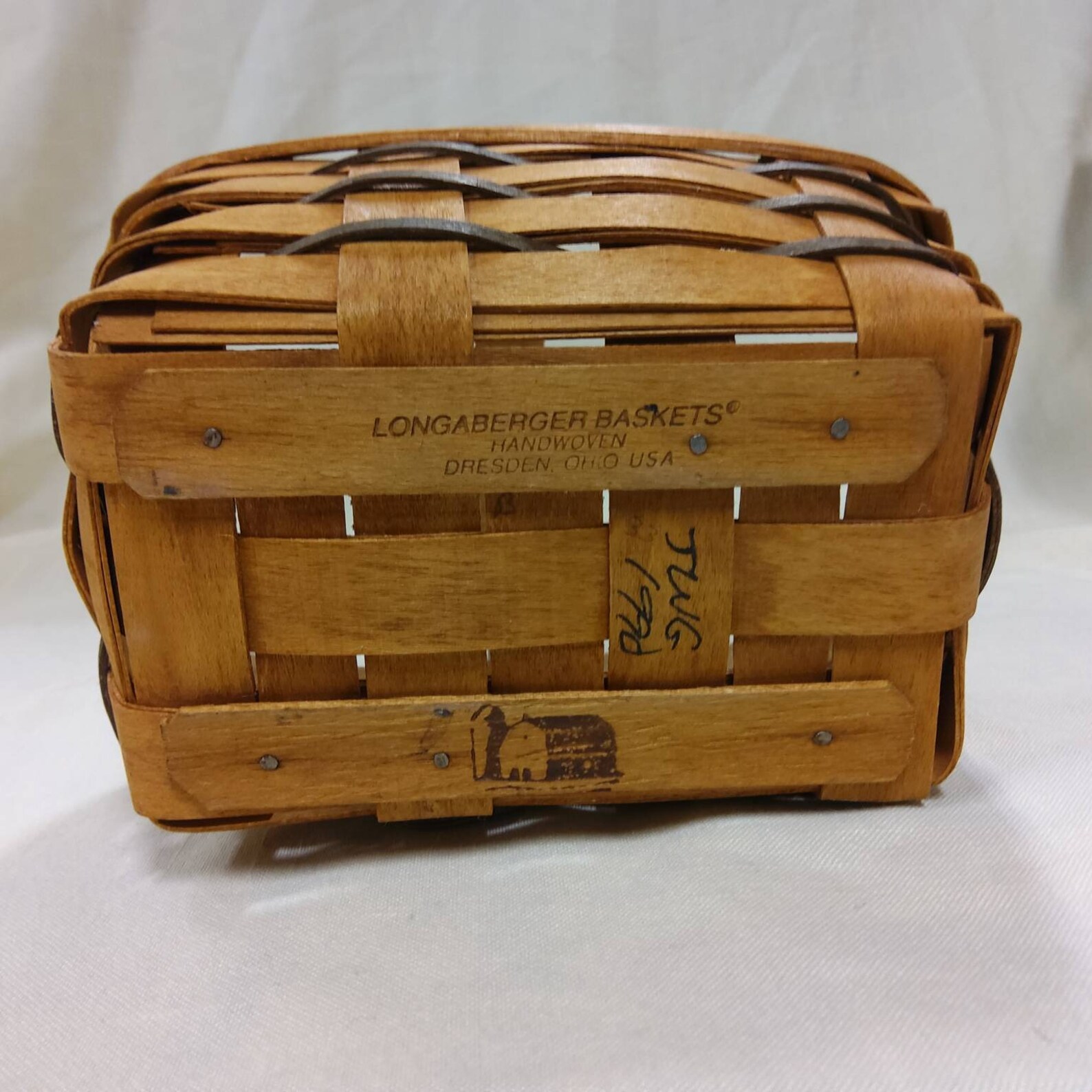 LONGABERGER BASKET. Small Rectangular Two Tone Basket with Etsy