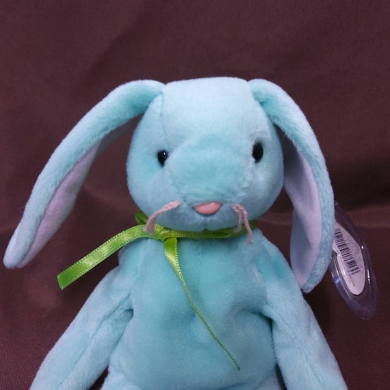 TY Beanie Baby Hippity el conejo verde. Nuevo nunca se jugo con. Almacenado libre de humo. Todas las etiquetas en su lugar. Anada fechada en 1996 con pellets de PVC Etsy Mexico
