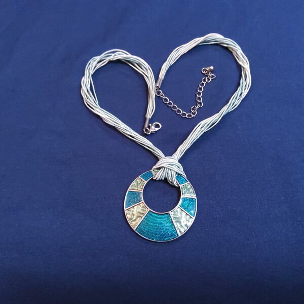 Lia Sophia Turquoise Pendant Necklace. Maker's mark found on the back of the piece.