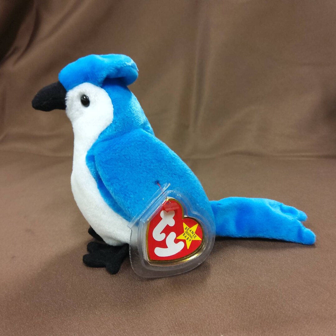 TY Beanie Baby rocket the Bluejay. New, Never Played With. Stored in a