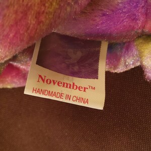 TY Beanie Baby "november" the Birthday Bear. New, Never Played With