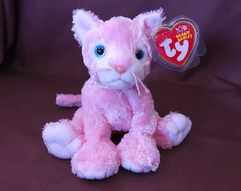 TY Beanie Baby "Carnation" the Pink Cat. New, never played with. Stored in a smoke free home. All tags in place. Dated 2002.