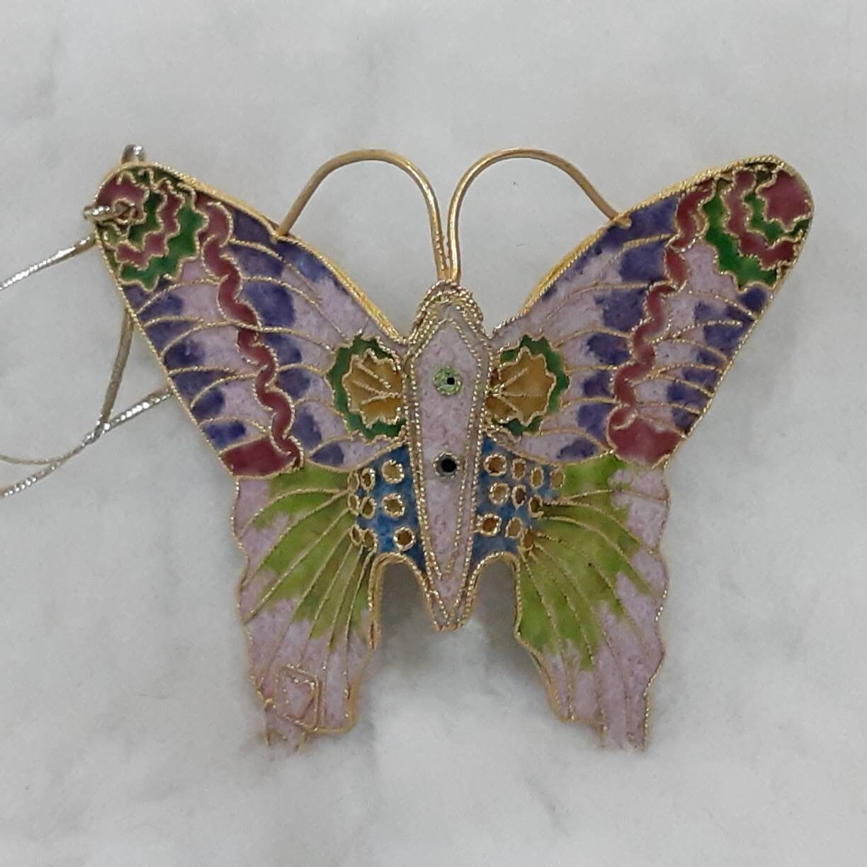 Cloisonné Butterfly 4 inches long and 3 1/2 inches wide. Etsy