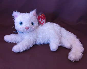 TY Beanie Baby "Starlett" the White Cat. New, never played with. Stored in a smoke free home. All tags in place. Dated 2001.