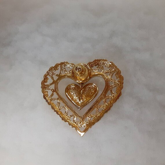 Vintage Set of 3 Heart Shaped Brooches.  All 3 in… - image 6