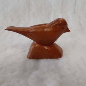 Hand Carved Wooden Bird.  Initialed on the bottom.