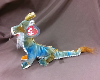 Ty Beanie Baby Zodiac Dragon 2000 Multicolor Plush Stuffed Toy 13 in Bearded for sale online