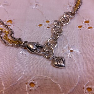 BRIGHTON Two Tone "Triple Garden" Multi Strand Asymmetrical Necklace. Maker's charm attached. bild 5