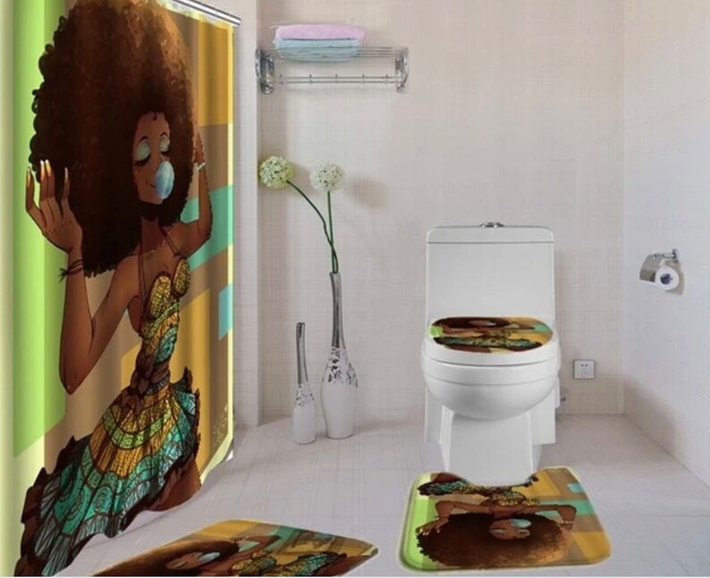 4 pcs African American Bathroom Sets with hooks Etsy