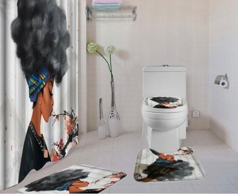 4 pcs African American Bathroom Sets with hooks Etsy