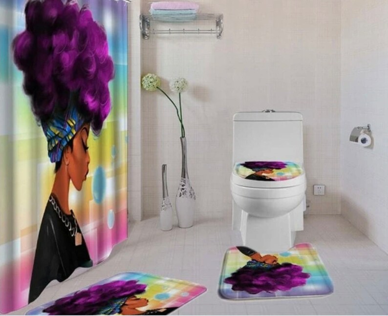 4 pcs African American Bathroom Sets with hooks Etsy