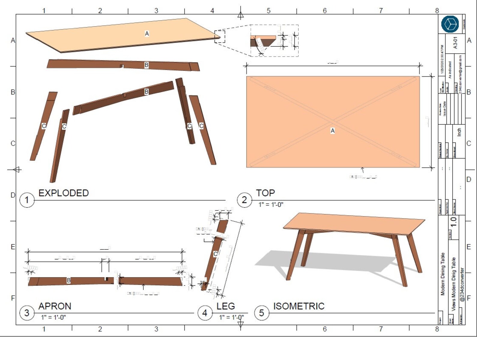 DIY Dining Table Plans PDF File Etsy